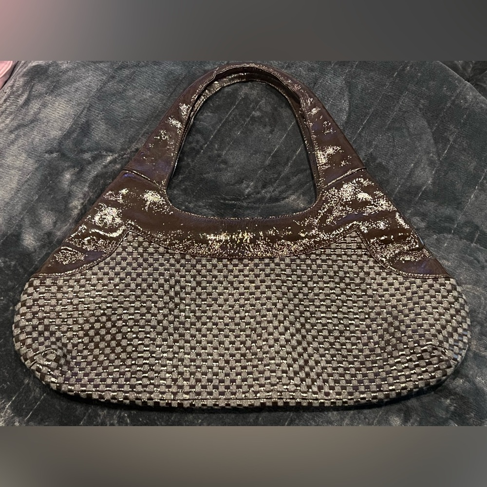 HOBO basket weave leather shoulder bag